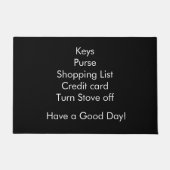 アラームおもしろい鍵財布ストーブをオフにする ドアマット (正面)