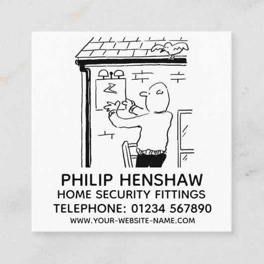 アラームとホームセキュリティの付属品 スクエア名刺 (正面)