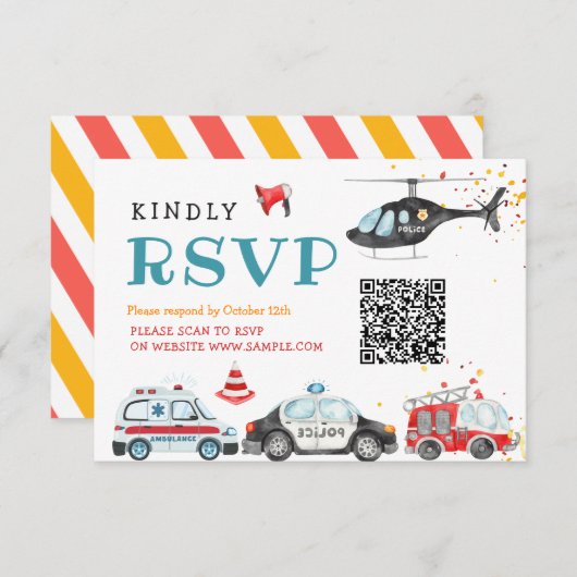 アラームを鳴らすギア誕生日Rsvpカード サンキューカード (正面/裏面)