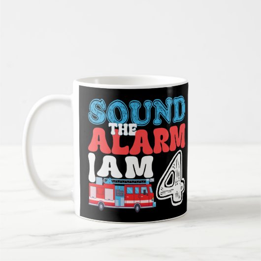 アラームを鳴らす私は4おもしろい歳の誕生日の子供 コーヒーマグカップ (左)