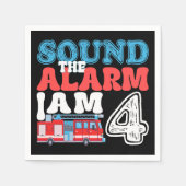 アラームを鳴らす私は4おもしろい歳の誕生日の子供 スタンダードカクテルナプキン (正面)