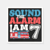 アラームを鳴らす私は7誕生日の消防士 スタンダードカクテルナプキン (正面)