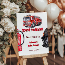 アラームを鳴らす赤い消防車の赤いシャワーへようこそ