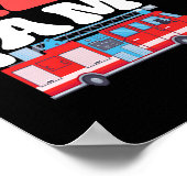 アラームを鳴らす13番の消防車13誕生日 ポスター (角)