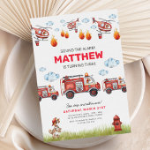 アラームファイアマン誕生日招待状 招待状