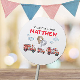 アラームファイアマン誕生日 ラウンドシール