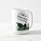 アラームラック(様式化されたチキンお尻&パパジョーク) コーヒーマグカップ (正面右)