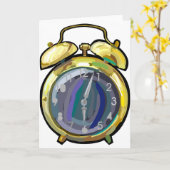 アラーム時計のグリーティングカード カード (黄色い花)