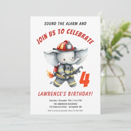 アラーム消防団赤い誕生日パーティーを鳴らす 招待状 (スタンド正面)