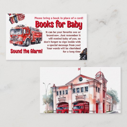 アラーム赤い消防車の赤いシャワーゲームを鳴らす エンクロージャーカード (正面/裏面)