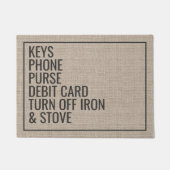 アラーム鍵電話財布カスタム文字おもしろい ドアマット (正面)
