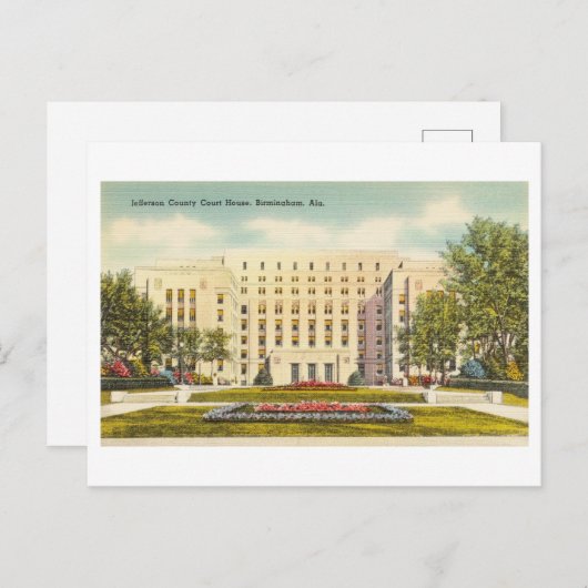 アラ州バーミンガムにあるジェファーソン郡裁判所の家。 ポストカード (正面/裏面)