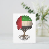 アラ統一されたブ首長国国旗のツリーをカスタマイズ可能 ポストカード (スタンド正面)