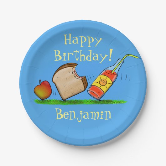 アリおもしろいンピクニックアニメイラストレーション ペーパープレート (正面)