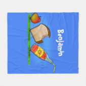 アリおもしろいー フリースブランケット (正面(横))