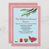 アリがピクニック招待状 招待状 (正面/裏面)