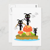 アリとキノコ ポストカード (正面/裏面)