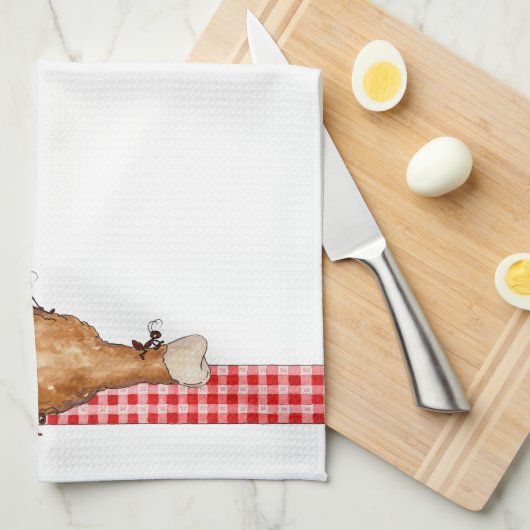 アリと鶏肉 – キッチンタオル (四つ折り)