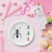 アリのシルエット昆虫ブラックブルーグリーンと赤 ペーパープレート (パーティー)