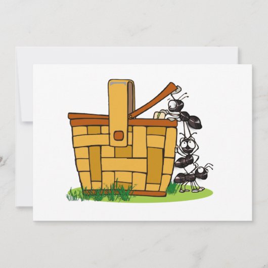 アリのピクニックバスケット 招待状 (正面)