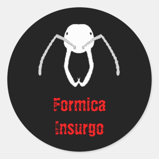 アリの反乱ラウンドステッカー ラウンドシール (正面)