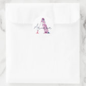 アリアナ名カスタム前ステッカー女の子ラベルフローラA ラウンドシール (バッグ)