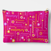 アリアナ女の子の名前文字花ピンク黄色のケース アクセサリーポーチ (裏面)