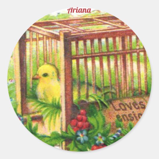 アリアナ～イースターシック～かわいいヴィンテージアート ラウンドシール (正面)