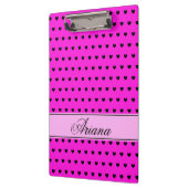 アリアナ – 名前をカスタムするテンプレート、印象的なピンク クリップボード (左)