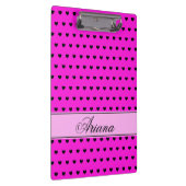 アリアナ – 名前をカスタムするテンプレート、印象的なピンク クリップボード (右)