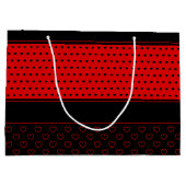 アリアナ-名前テンプレート、赤エレガントと黒 ラージペーパーバッグ (裏面)