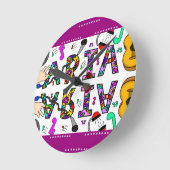 『アリア女の子の名前花お洒落の音楽』 ラウンド壁時計 (傾斜)