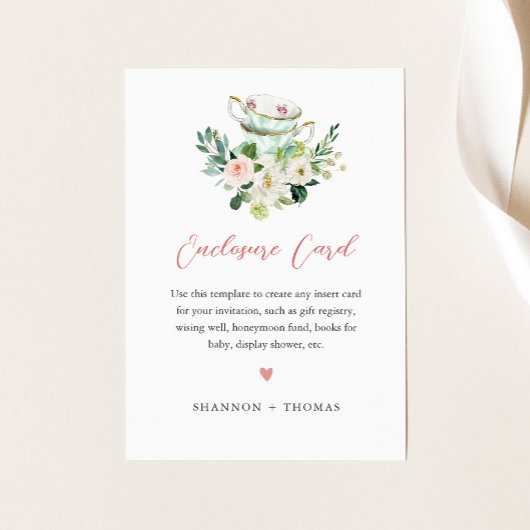 アリア ティーパーティー シャワー 招待状 封入カード