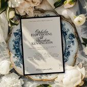 アリア | ブラック & ベージュ ミニマル クラシック ウェディング 招待状