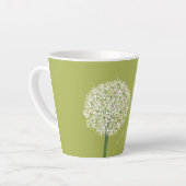 アリウムの花の植物画 | エレガントな植物 カフェラテマグ (左アングル)
