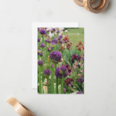 アリウム&アイリスフラワーベッド ノートカード (正面/裏面インサイチュ)