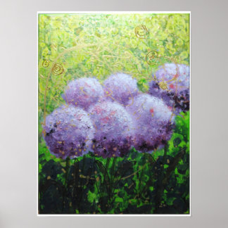 アリウムat Laycock - Bee Lilliセミグロス18x24 ポスター