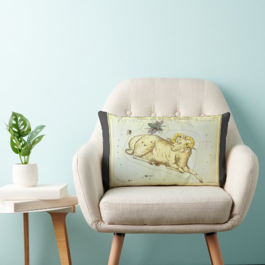 アリエスのラム、ヴィンテージ星座、ウラニアの鏡 ランバークッション (椅子)