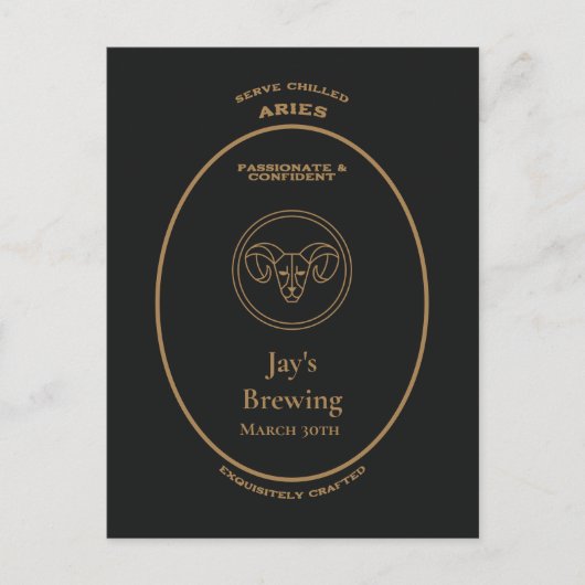 アリエスの情熱的な自信あふれるパーソナライズド・アポテカリー ポストカード (正面)