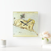 アリエスの羊、ヴィンテージ星座、ウラニアの鏡 スクエア壁時計 (ホーム)