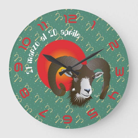 アリエテ21 marzo al 20 aprile Orologio ラージ壁時計 (正面)