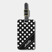 アリエラ·ネーム·テンプレート·ブエレガントラック·ビッグ·水玉模様 ラゲッジタグ (正面縦)