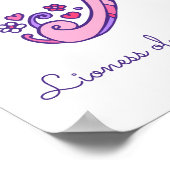 アリエルの名前のモノグラムアートポスター - ライオンのような勇気を持つ女の子の名前 ポスター (角)