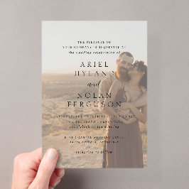 アリエルエレガントな写真現代の結婚式 アクリル招待状