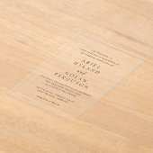 アリエルエレガントな現代結婚式 アクリル招待状 (レイダウン)