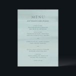 アリエルグリーン抽象的な水彩現代の結婚式 メニュー<br><div class="desc">ディナモダンー結婚ナーのメニューを抽象芸術の水色の背景の上に特集。</div>