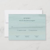 アリエルグリーン抽象的な水彩現代の結婚式 出欠カード (正面)