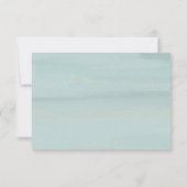 アリエルグリーン抽象的な水彩現代の結婚式 出欠カード (裏面)