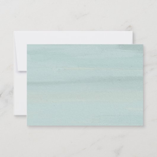 アリエルグリーン抽象的な水彩現代の結婚式 出欠カード (裏面)