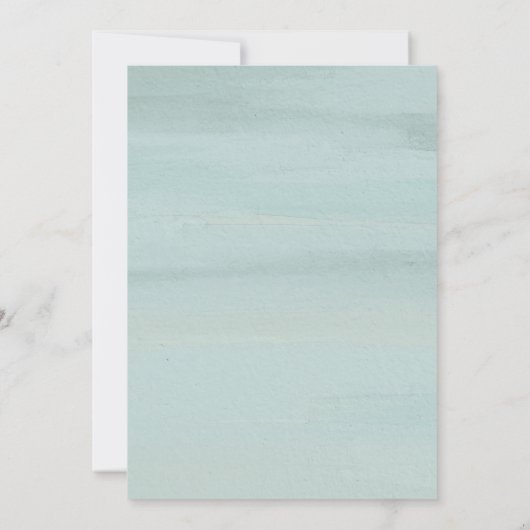 アリエルグリーン抽象的な水彩現代の結婚式 招待状 (裏面)